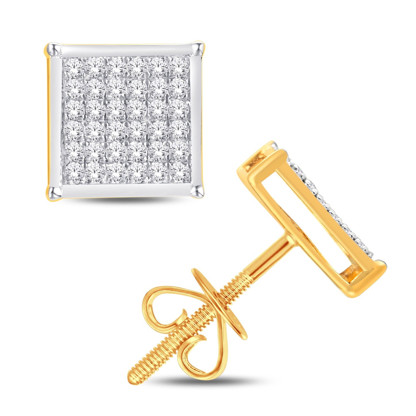 Yellow Gold Diamond Earrings