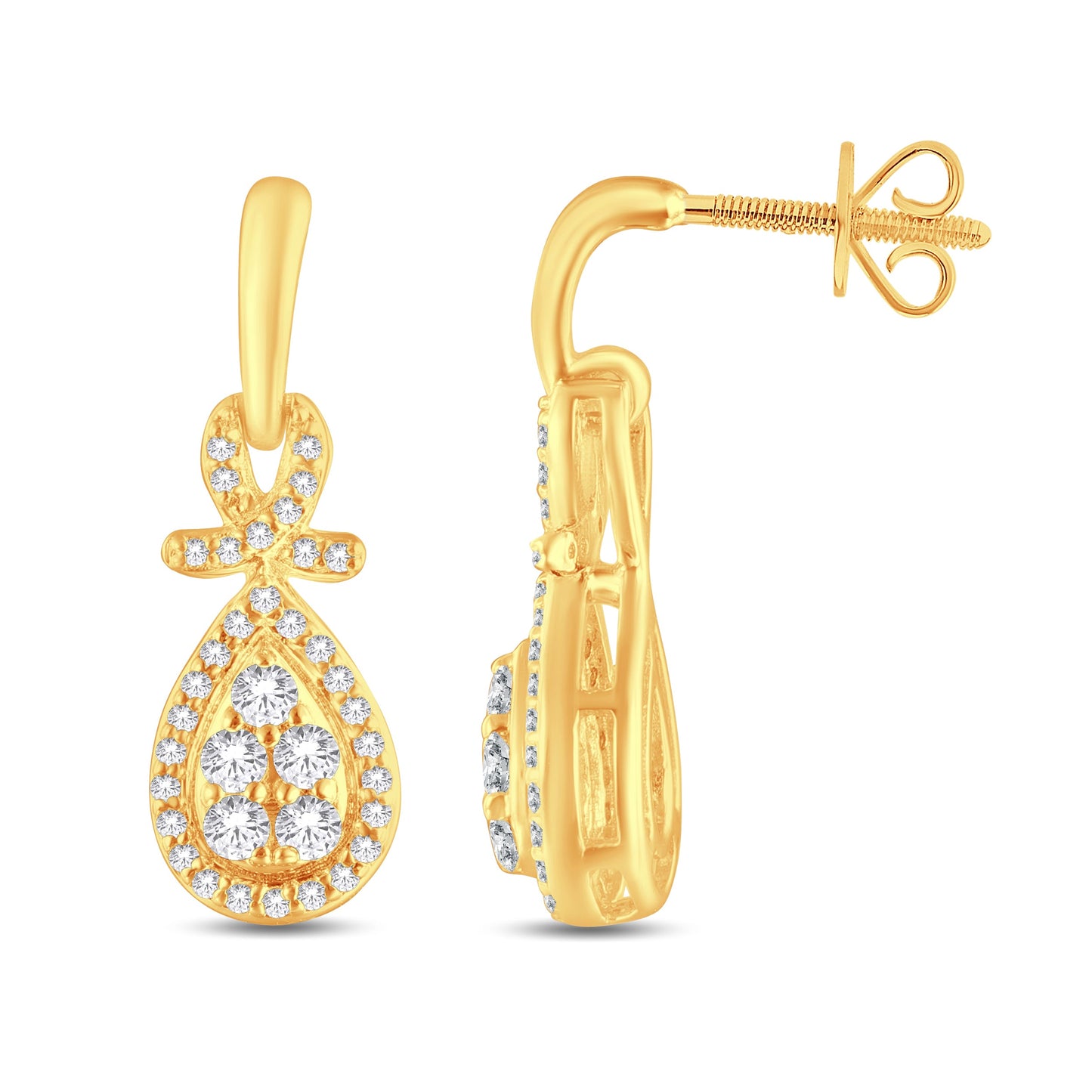 Yellow Gold Diamond Earrings