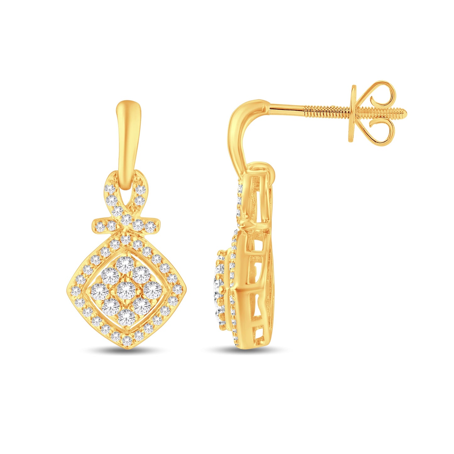 Yellow Gold Diamond Earrings