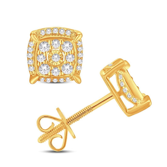 Yellow Gold Diamond Earrings