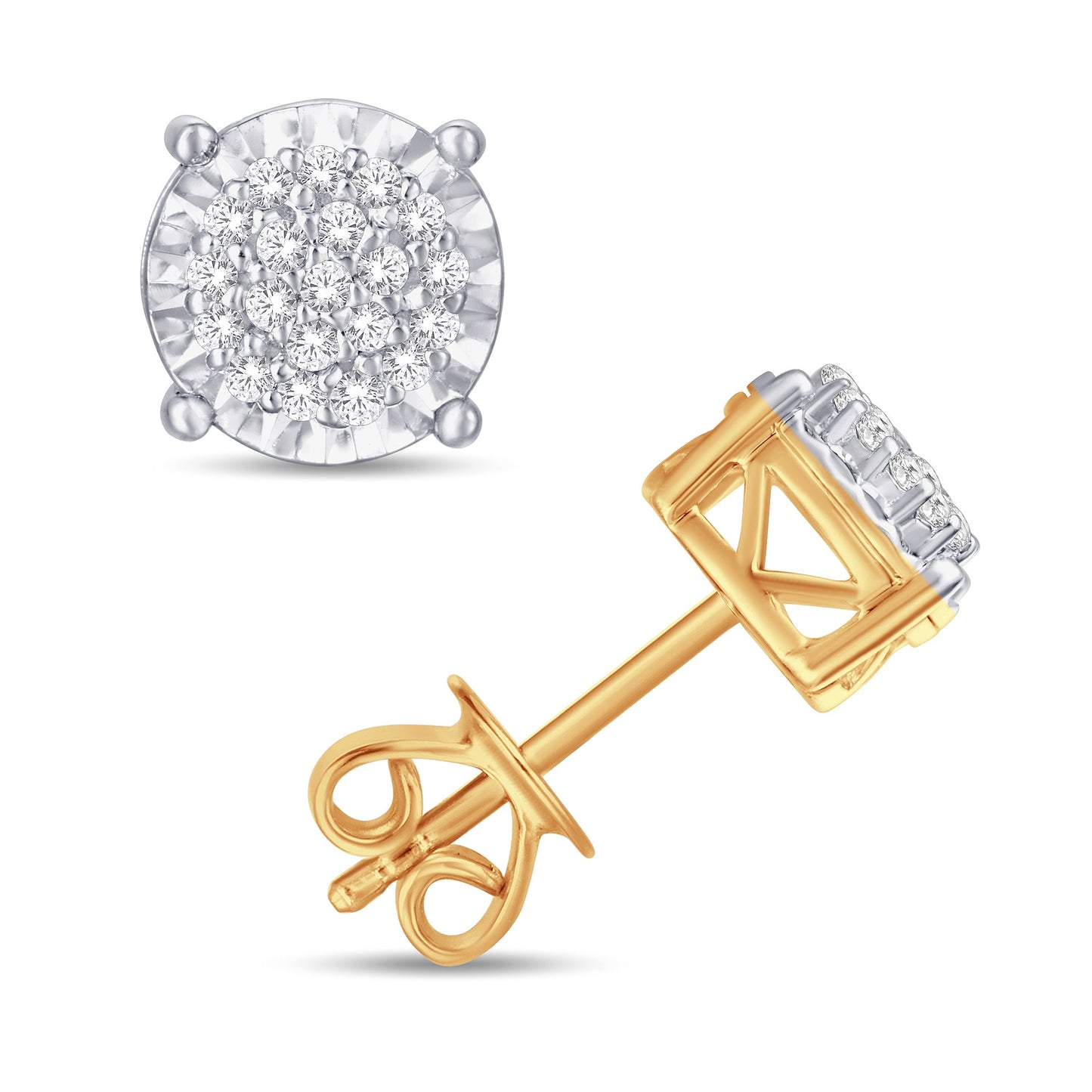 Yellow Gold Diamond Earrings