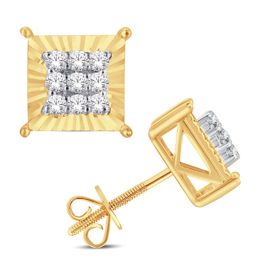 Yellow Gold Diamond Earrings