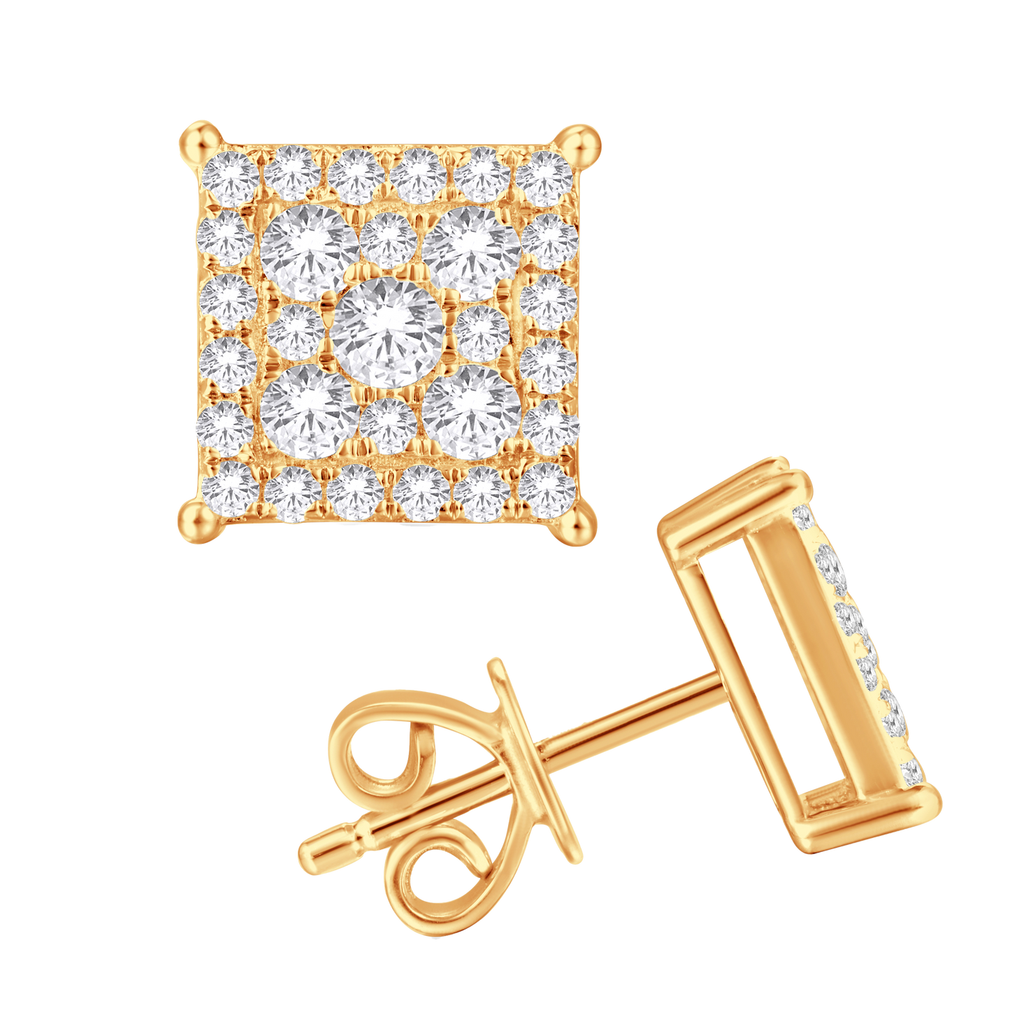 Yellow Gold Diamond Earrings