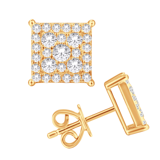 Yellow Gold Diamond Earrings