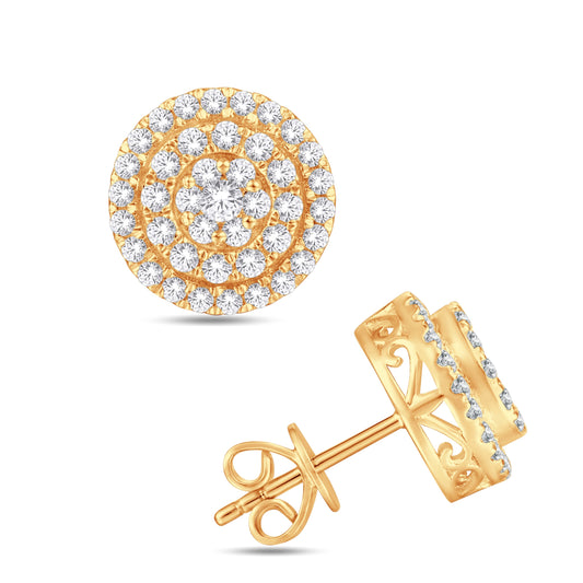 Yellow Gold Diamond Earrings