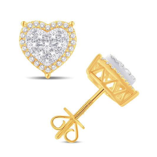 Yellow Gold Diamond Earrings