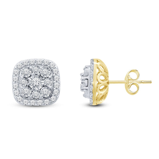 Yellow Gold Diamond Earrings