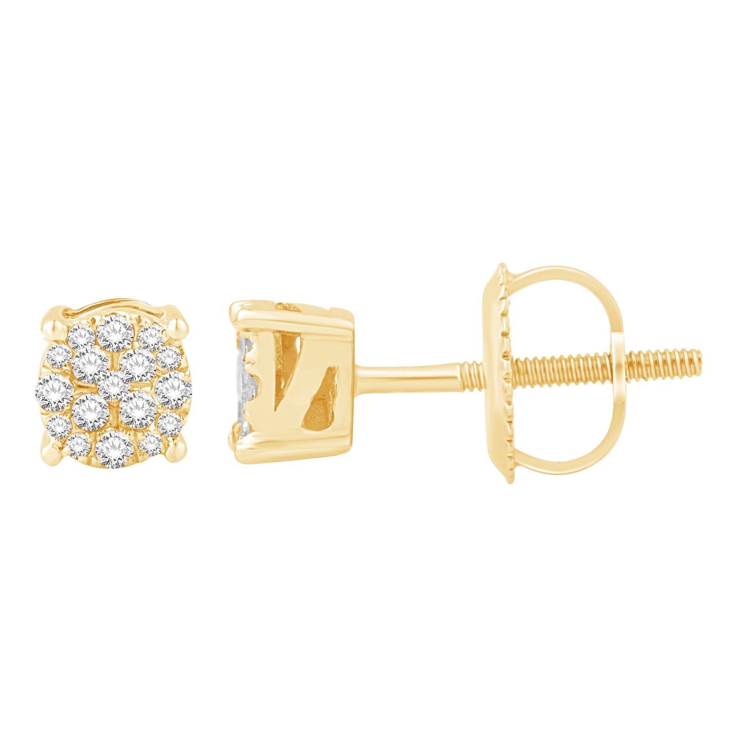 Yellow Gold Diamond Earrings