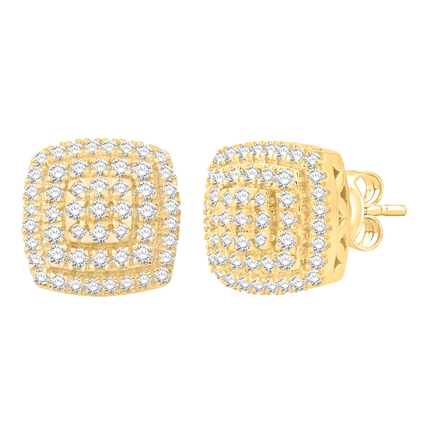 Yellow Gold Diamond Earrings