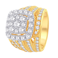 Yellow Gold Round Diamond Band Ring