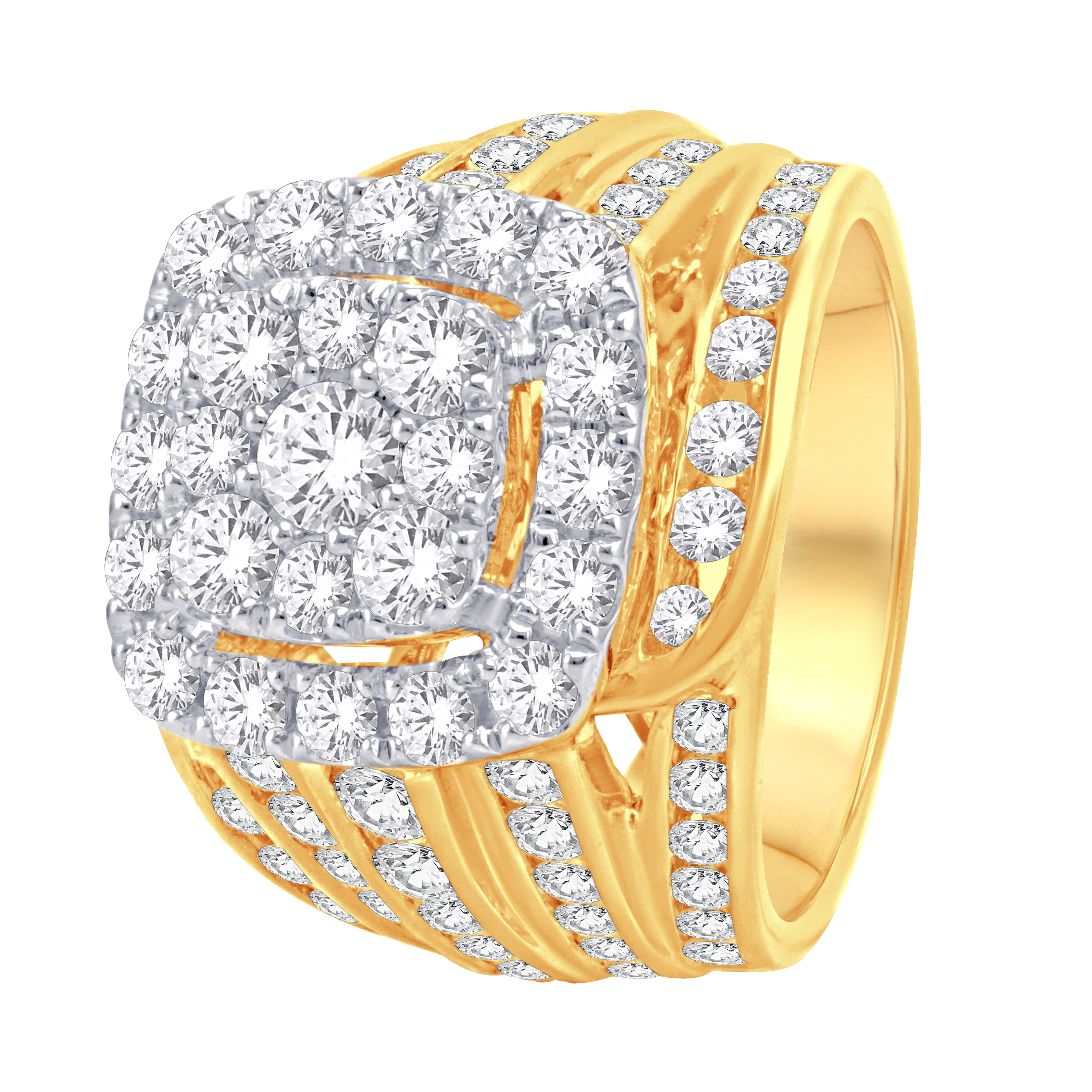 Yellow Gold Round Diamond Band Ring
