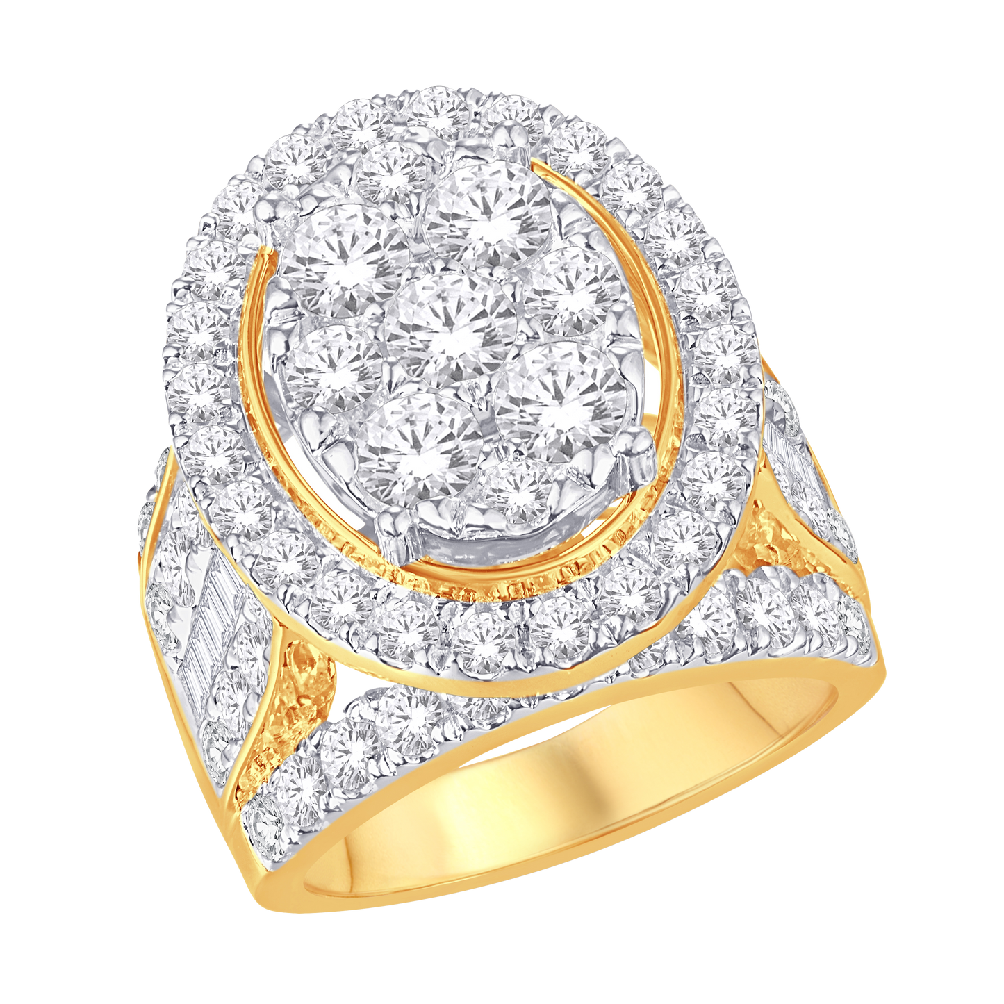 Yellow Gold Round Diamond Wedding Band Ring