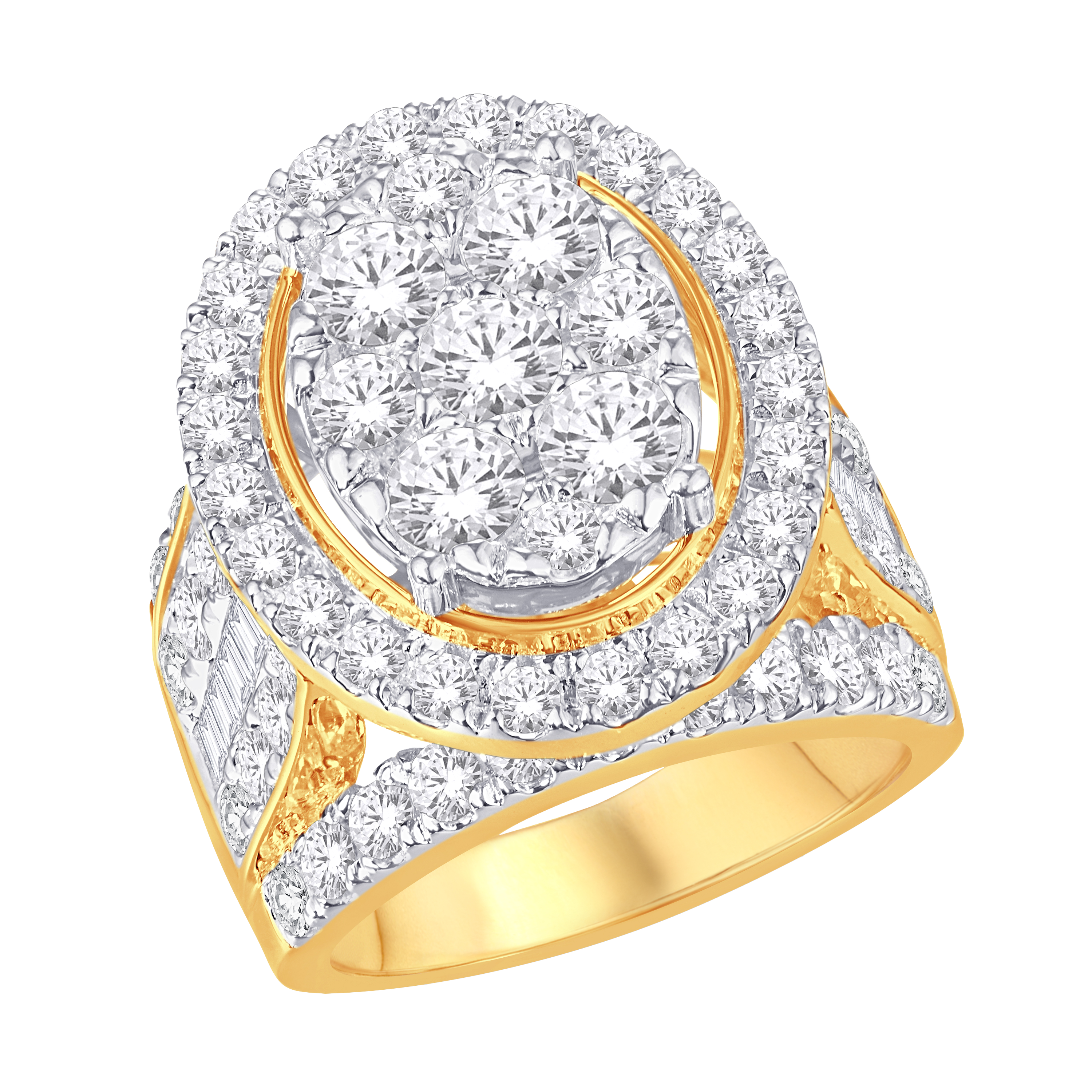 Yellow Gold Round Diamond Wedding Band Ring