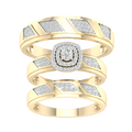 Yellow Gold Diamond Band Trio Ring