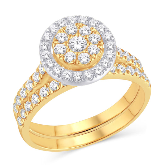 Yellow Gold Round Diamond Wedding Band Ring