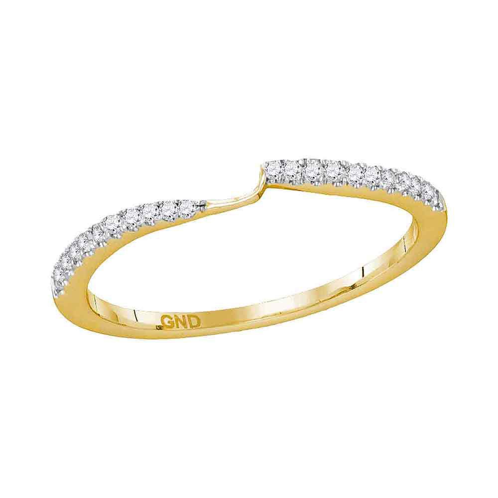 14kt Yellow Gold Womens Round Diamond 2-stone Wedding Band 1/8 Cttw