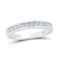 14kt White Gold Womens Round Diamond Wedding Band 1/2 Cttw