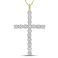 Goldini 10kt Yellow Gold Mens Round Diamond Cross Charm Pendant 3/4 Cttw