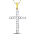 Goldini 10kt Yellow Gold Mens Round Diamond Cross Charm Pendant 1 Cttw