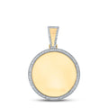 Goldini 10kt Yellow Gold Mens Round Diamond Circle Picture Memory Pendant 5/8 Cttw