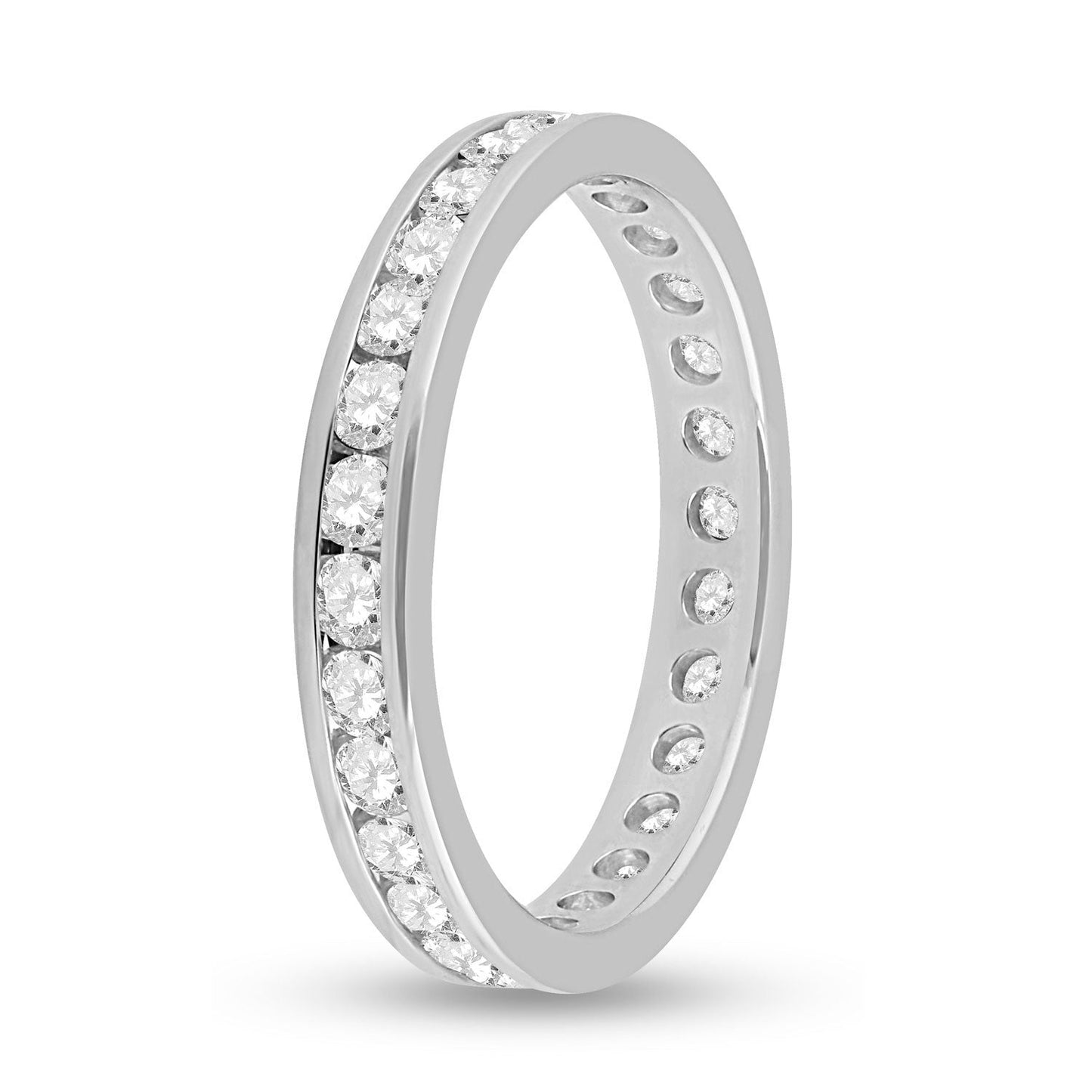 14kt White Gold Womens Round Diamond Eternity Wedding Band 1 Cttw