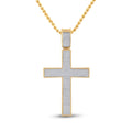 Goldini 10kt Yellow Gold Mens Round Diamond Cross Charm Pendant 1 Cttw