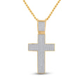 Goldini 10kt Yellow Gold Mens Round Diamond Cross Charm Pendant 1 Cttw