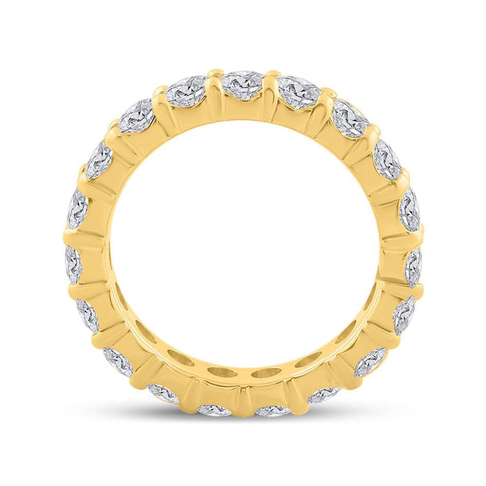 14kt Yellow Gold Womens Round Pave-set Diamond Eternity Wedding Band 3 Cttw