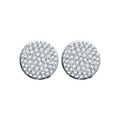 Goldini 10kt White Gold Mens Round Diamond Cluster Earrings 1/5 Cttw