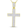 Goldini 10kt Yellow Gold Mens Round Diamond Cross Charm Pendant 1 Cttw