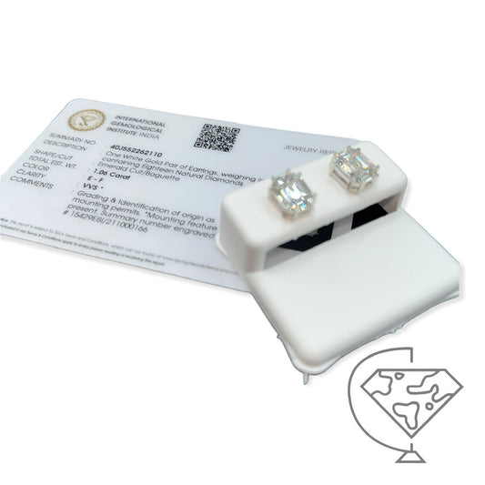 Custom Emerald Cut Baguette Earrings