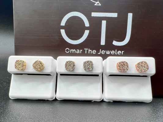 Custom 1.2ct VS1 Diamond Earrings in 10kt White, Yellow & Rose Gold