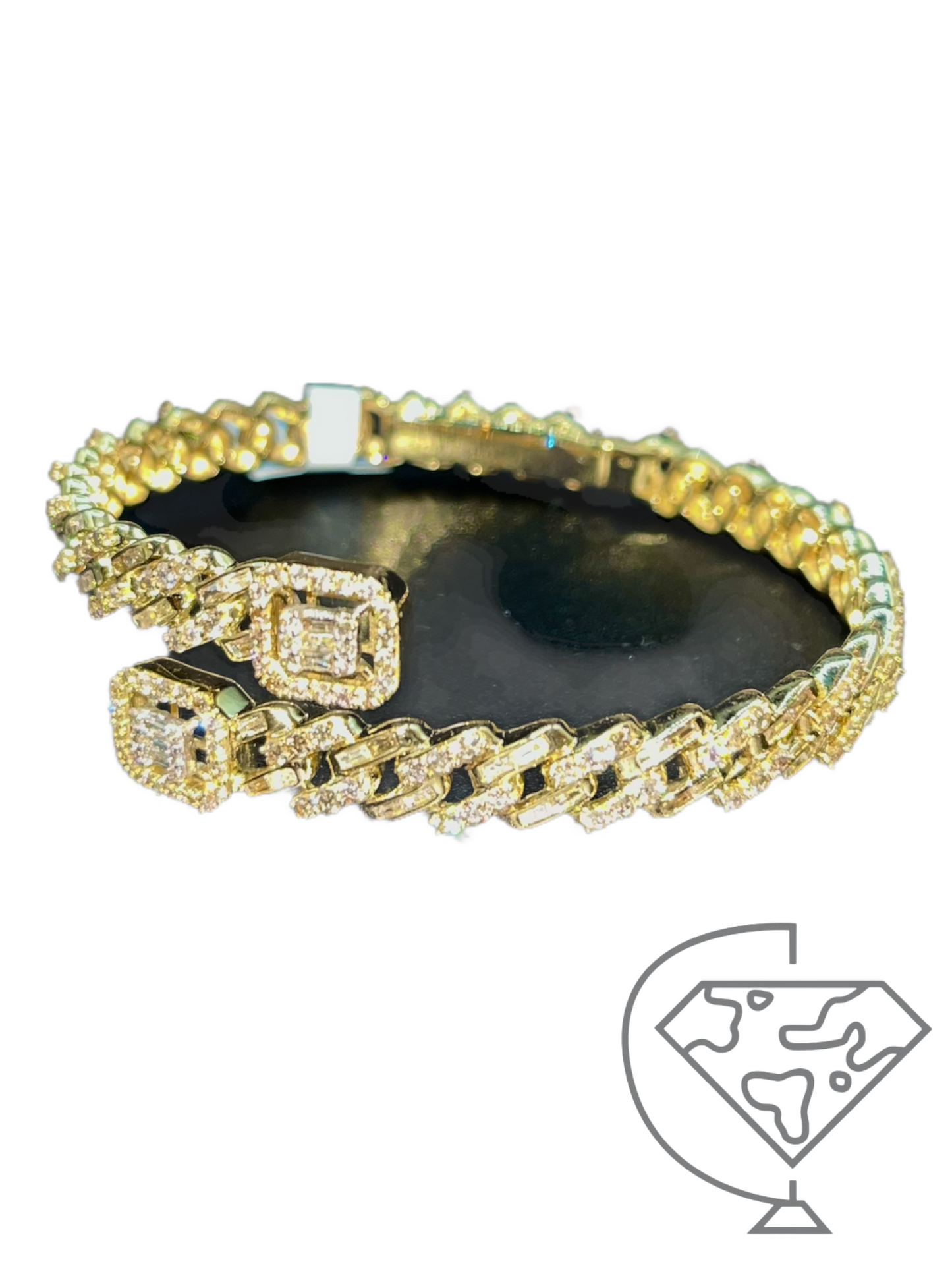 6-7in Custom Cuban Baguette Bracelets set in 10kt Gold w/ 6ct Diamonds