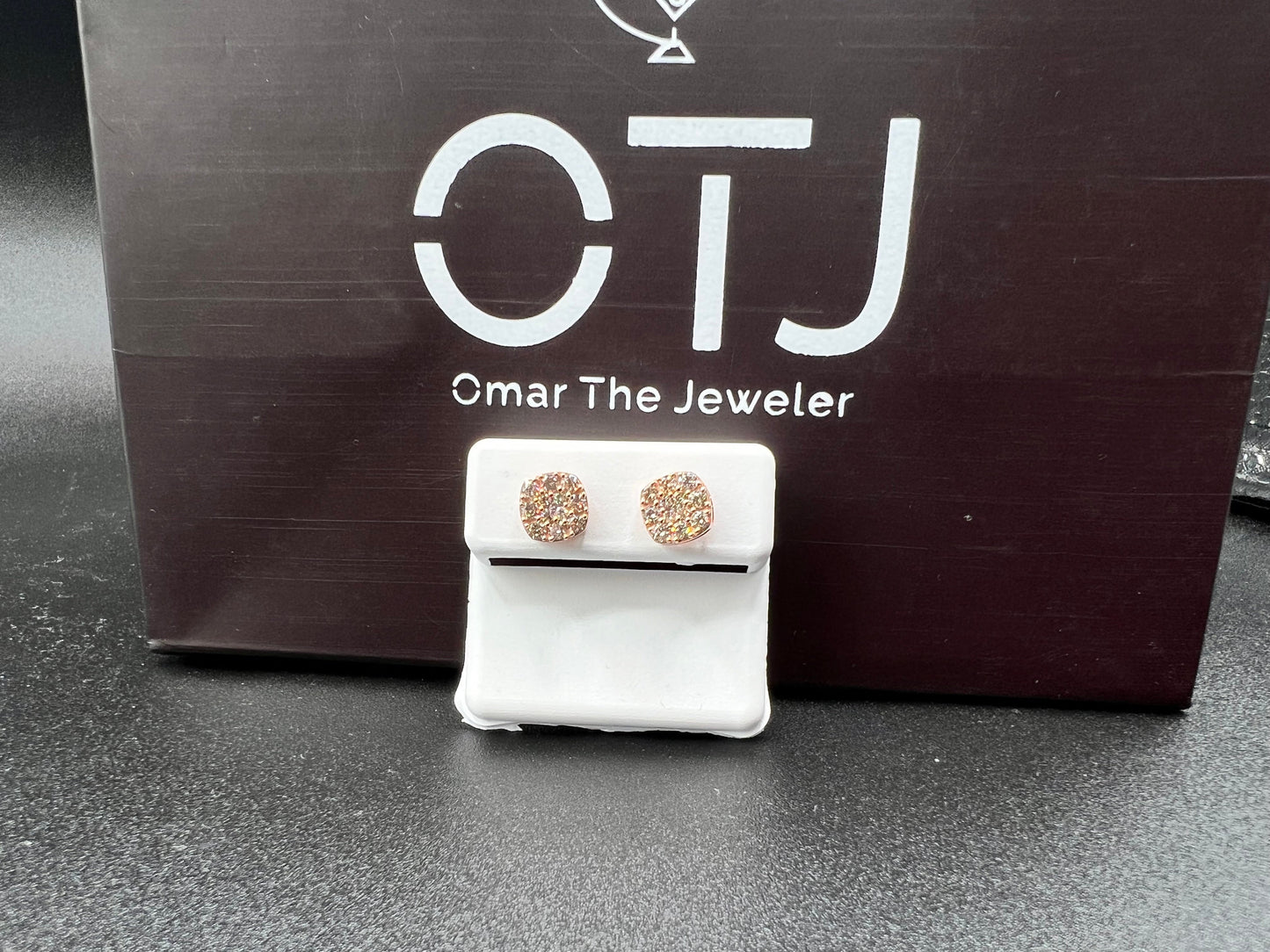 Custom 1.2ct VS1 Diamond Earrings in 10kt White, Yellow & Rose Gold